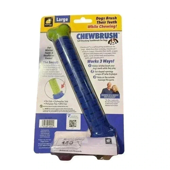 Chewbrush Self Brushing Toothbrush For Dogs Bulbhead As Seen On TV NEW- Size LRG - Picture 2 of 2